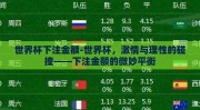 世界杯下注金额-世界杯，激情与理性的碰撞——下注金额的微妙平衡