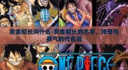 赏金船长叫什么-赏金船长的名字，传奇与勇气的代名词