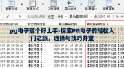 pg电子哪个好上手-探索PG电子的轻松入门之旅，选择与技巧并重