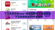 下注世界杯的app-探索世界杯观赛新体验，下注世界杯的APP全解析