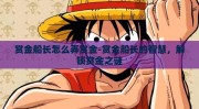赏金船长怎么弄赏金-赏金船长的智慧，解锁赏金之谜