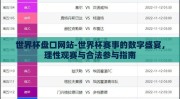 世界杯盘口网站-世界杯赛事的数字盛宴，理性观赛与合法参与指南