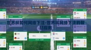 世界杯如何网络下注-世界杯网络下注的智慧指南