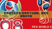 世界杯下注方法-世界杯下注策略，理性与激情的平衡