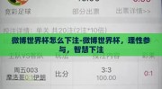 微博世界杯怎么下注-微博世界杯，理性参与，智慧下注