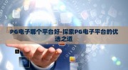 PG电子哪个平台好-探索PG电子平台的优选之道