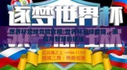 世界杯足球竞猜官网-世界杯足球竞猜，激情与智慧的碰撞