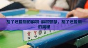胡了还能胡的麻将-麻将智慧，胡了还能胡的奥秘