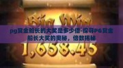 pg赏金船长的大奖是多少倍-探寻PG赏金船长大奖的奥秘，倍数揭秘