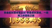赏金船长游戏怎么玩-赏金船长游戏，一场海上的冒险之旅