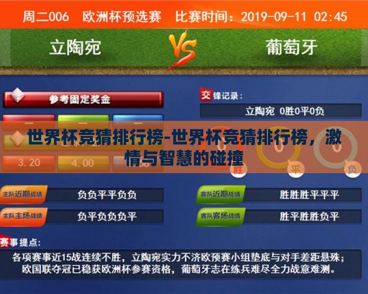 世界杯竞猜排行榜-世界杯竞猜排行榜，激情与智慧的碰撞
