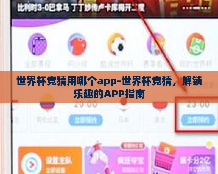 世界杯竞猜用哪个app-世界杯竞猜，解锁乐趣的APP指南