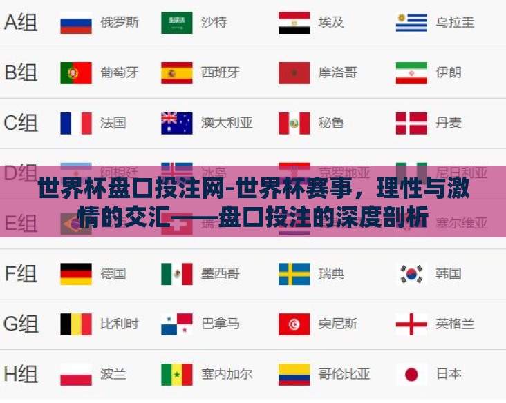 世界杯盘口投注网-世界杯赛事，理性与激情的交汇——盘口投注的深度剖析