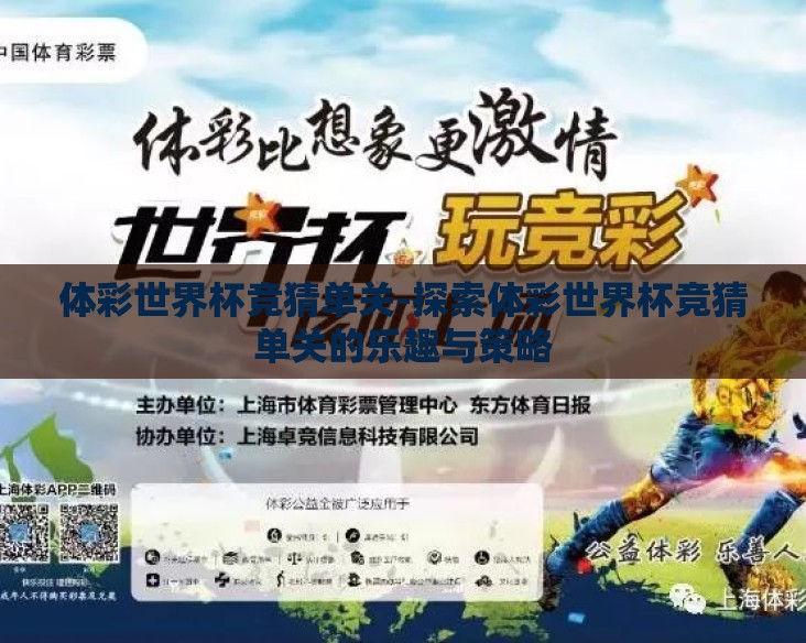 体彩世界杯竞猜单关-探索体彩世界杯竞猜单关的乐趣与策略