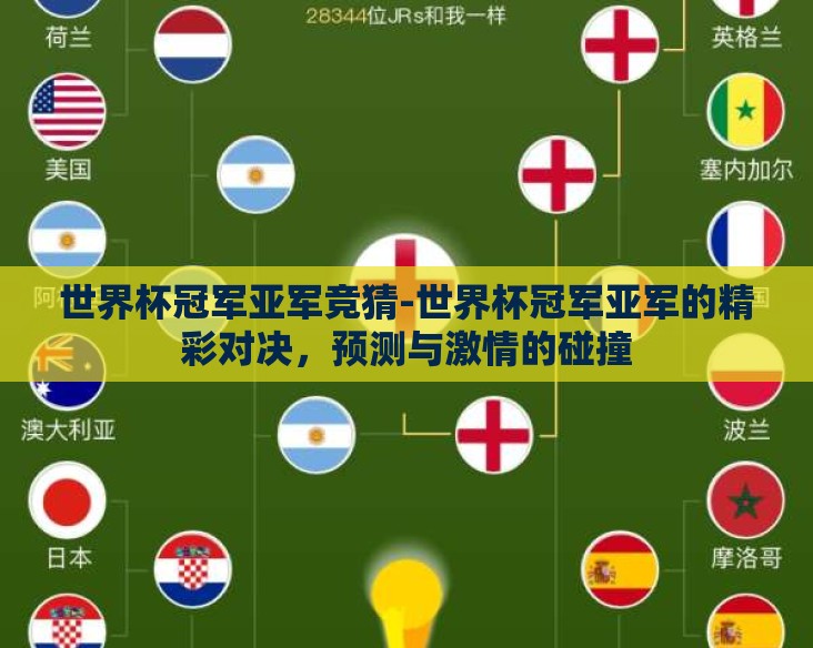 世界杯冠军亚军竞猜-世界杯冠军亚军的精彩对决，预测与激情的碰撞