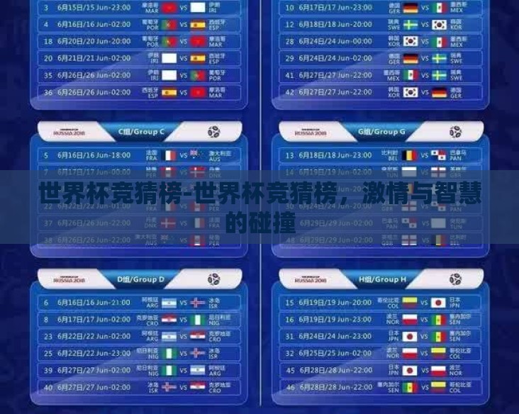 世界杯竞猜榜-世界杯竞猜榜，激情与智慧的碰撞