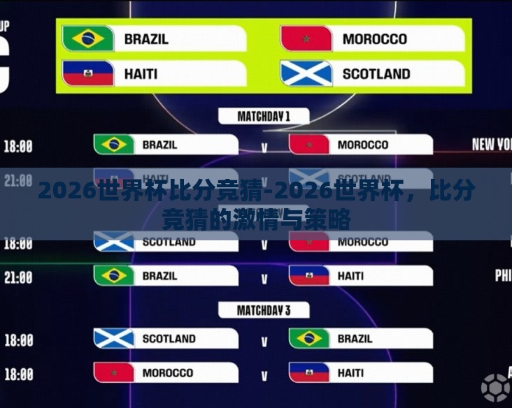 2026世界杯比分竞猜-2026世界杯，比分竞猜的激情与策略